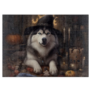 Alaskan Malamute Pumpkins Halloween Beängstigend Schneidebrett