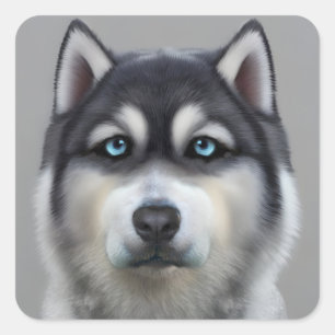 Alaskan Malamute Quadratischer Aufkleber