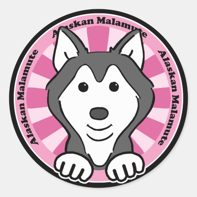 Alaskan Malamute Runder Aufkleber (Vorderseite)