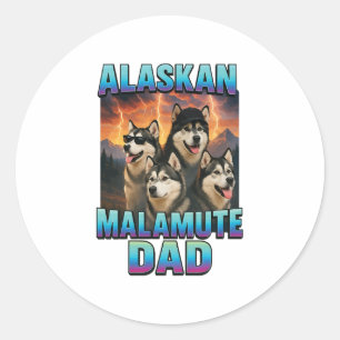 Alaskan Malamute Runder Aufkleber