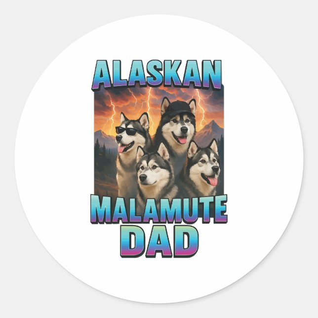 Alaskan Malamute Runder Aufkleber (Vorderseite)
