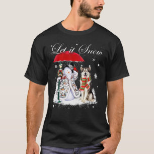 Alaskan Malamute Santa Dog Weihnachtsschneemann Xm T-Shirt