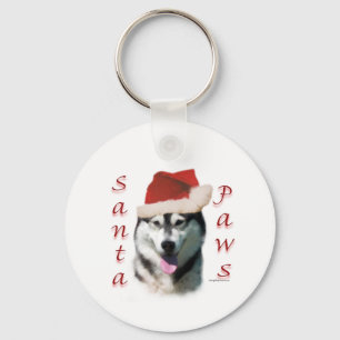 Alaskan Malamute Santa Paws Schlüsselanhänger