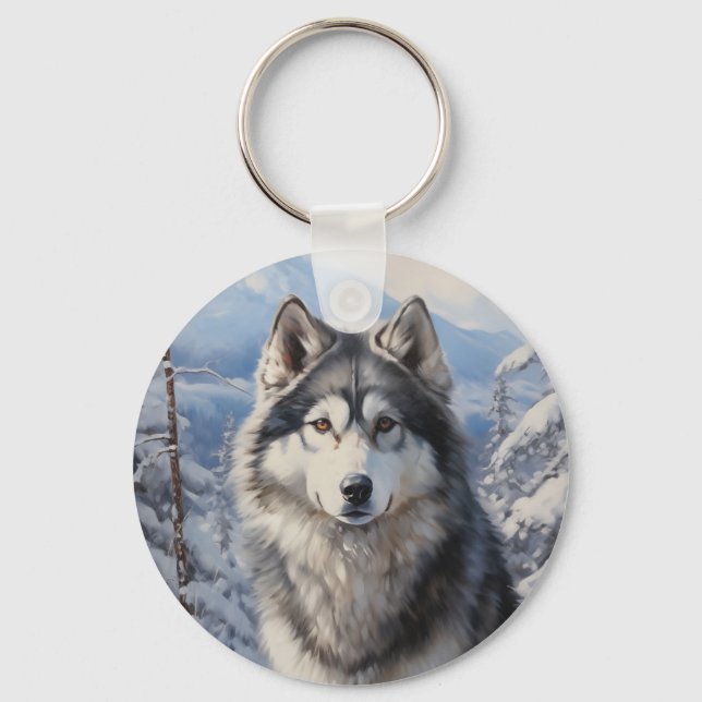 Alaskan Malamute Schlüsselanhänger (Vorderseite)
