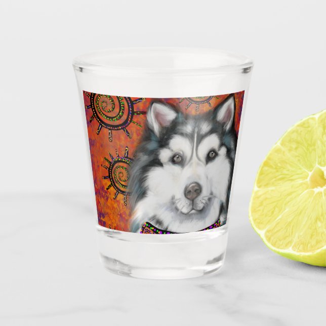 ALASKAN MALAMUTE SCHNAPSGLAS (Vorderseite)
