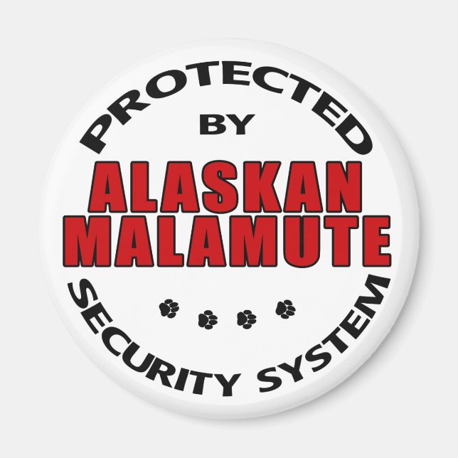 Alaskan Malamute Security Magnet (Vorne)