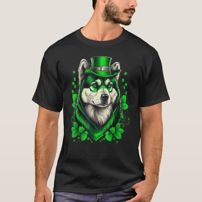 Alaskan Malamute shamrock St Patricks Day Alaskan  T-Shirt (Vorderseite)
