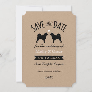Alaskan Malamute Silhouetten Hochzeitssache Datum Save The Date