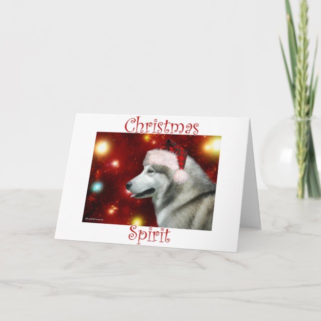 Alaskan Malamute Spirit Feiertagskarte (Vorderseite)