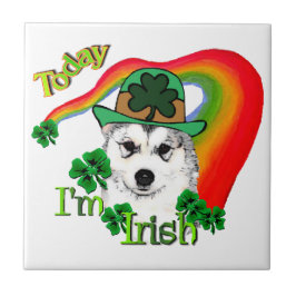 Alaskan Malamute St. Patrick's Day Fliese