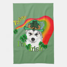 Alaskan Malamute St. Patrick's Day Geschirrtuch