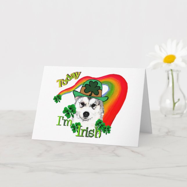 Alaskan Malamute St. Patrick's Day Karte (Kleine Pflanze)
