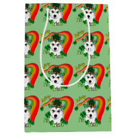 Alaskan Malamute St. Patricks Day Mittlere Geschenktüte