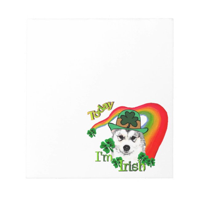 Alaskan Malamute St. Patrick's Day Notizblock (Vorderseite)