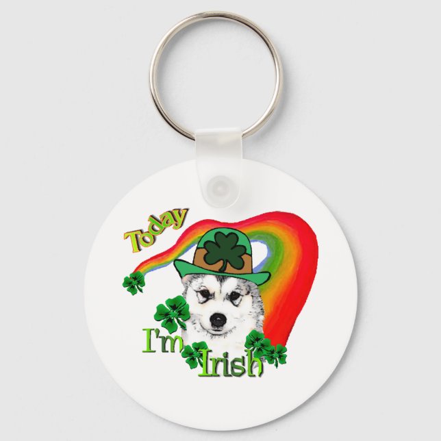 Alaskan Malamute St. Patrick's Day Schlüsselanhänger (Vorderseite)