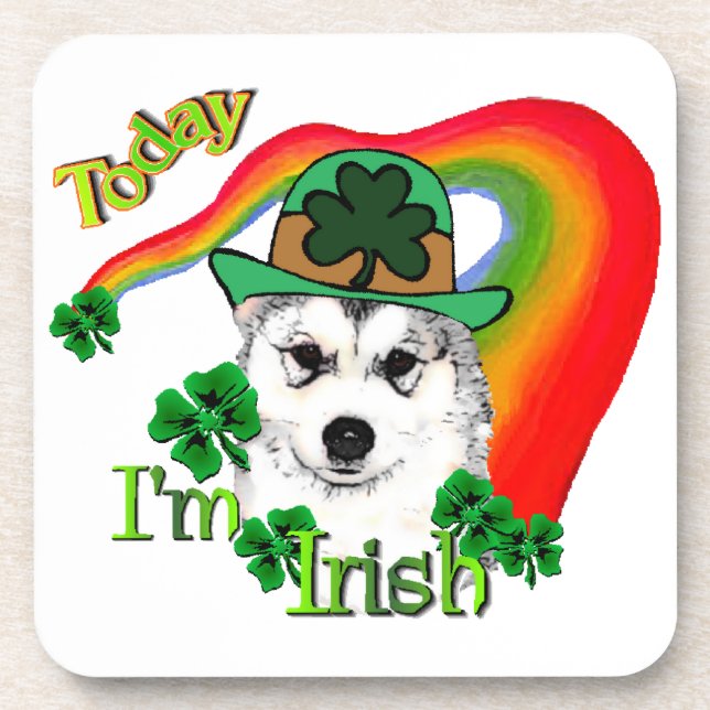 Alaskan Malamute St. Patrick's Day Untersetzer (Vorderseite)