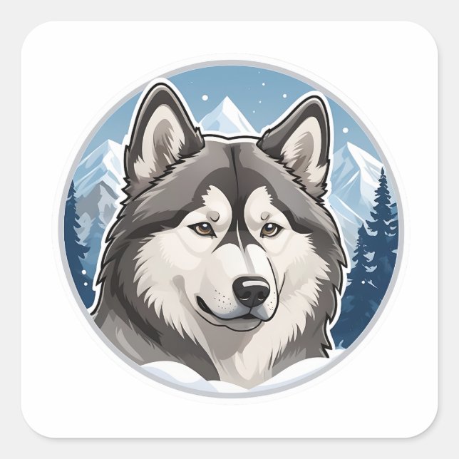 Alaskan Malamute Sticker (Vorderseite)
