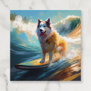 Alaskan Malamute Strand Surfen Malerei Geschenkanhänger