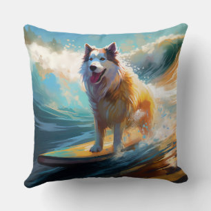 Alaskan Malamute Strand Surfen Malerei Kissen