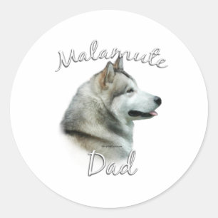 Alaskan Malamute Vater 2 Runder Aufkleber