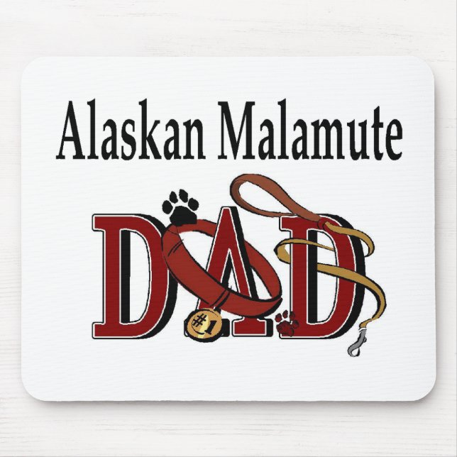 Alaskan Malamute Vater Apparel Mousepad (Vorne)