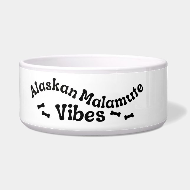 Alaskan Malamute Vibes Keramik Dog Bowl Napf (Links)