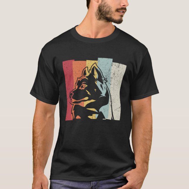 Alaskan Malamute Vintage Retro T-Shirt (Vorderseite)