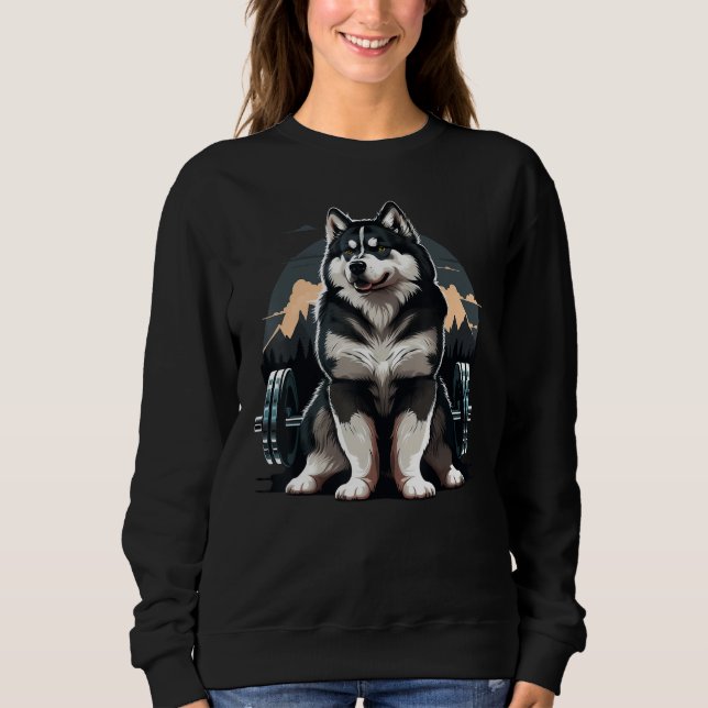 Alaskan Malamute Weightlifting Fitness Gym Alaskan Sweatshirt (Vorderseite)