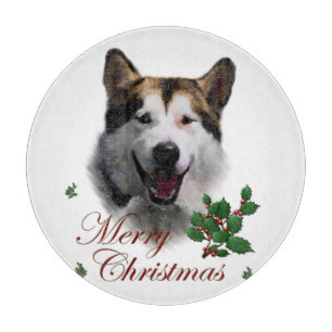 Alaskan Malamute Weihnachten Schneidebrett