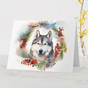 Alaskan Malamute Weihnachtsfeiertag Karte
