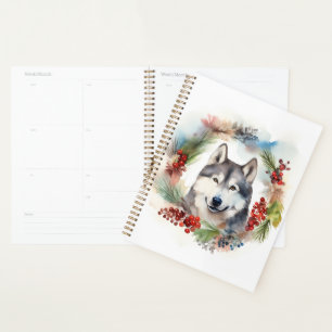 Alaskan Malamute Weihnachtsfeiertag Planer
