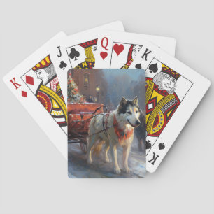 Alaskan Malamute Weihnachtsfest Saison Spielkarten