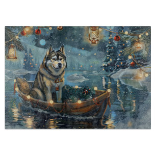 Alaskan Malamute Weihnachtsfestreise Schneidebrett