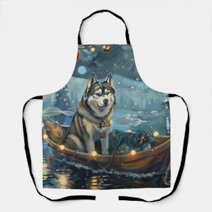 Alaskan Malamute Weihnachtsreise Schürze