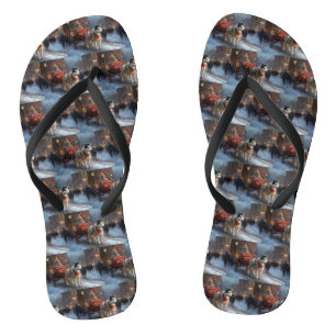 Alaskan Malamute Weihnachtssaison Flip Flops