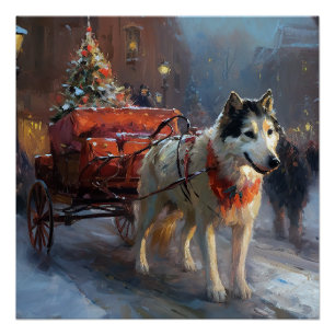 Alaskan Malamute Weihnachtssaison Poster