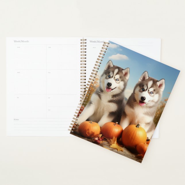 Alaskan Malamute Welpe Herbst Delight Pumpkin Planer (Anzeige)