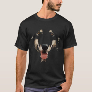 Alaskan Malamute Wolf Face Husky Dog Mama Vater T-Shirt