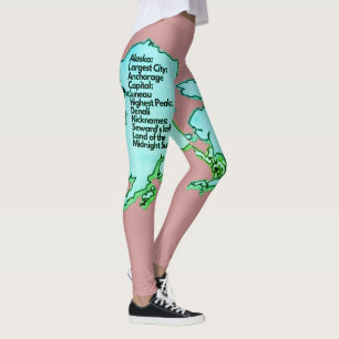 Alaskan Map und Fakten Leggings