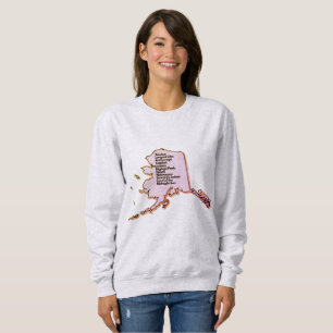 Alaskan Map und Fakten Sweatshirt
