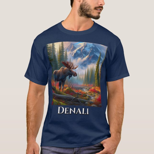 Alaskan Moose Denali Nationalpark T - Shirt (Vorderseite)