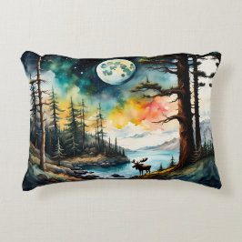 Alaskan Moose Stehend auf der Bergkette Dekokissen