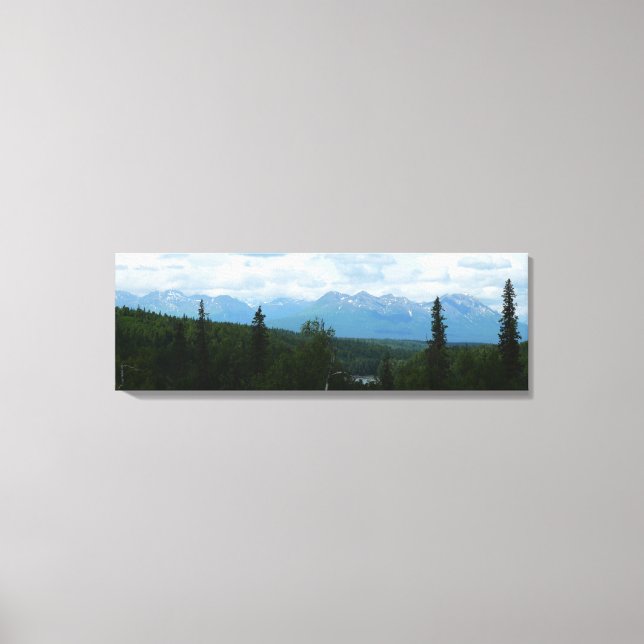 Alaskan Mountain Range Panorama Fotografie Leinwanddruck (Vorderseite)