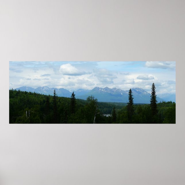 Alaskan Mountain Range Panorama Fotografie Poster (Vorne)