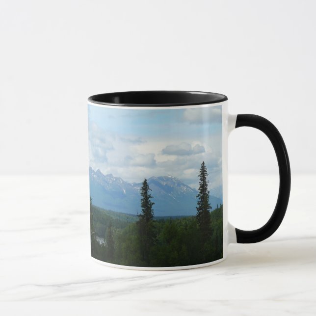 Alaskan Mountain Range Panorama Fotografie Tasse (Rechts)