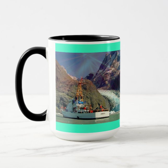 Alaskan Mountain View mit Boot Tasse (Links)