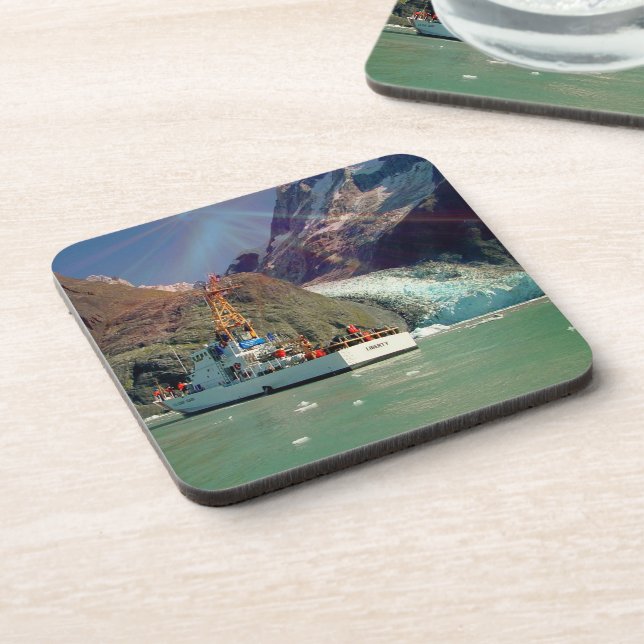 Alaskan Mountain View mit Boot Untersetzer (Linke Seite)