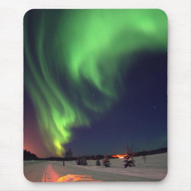 Alaskan Northern Lights Night Foto Mousepad (Vorne)