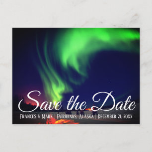 Alaskan Northern Lights Save the Date Ankündigungspostkarte