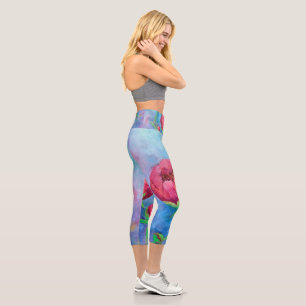 Alaskan Peonies Capri Leggings